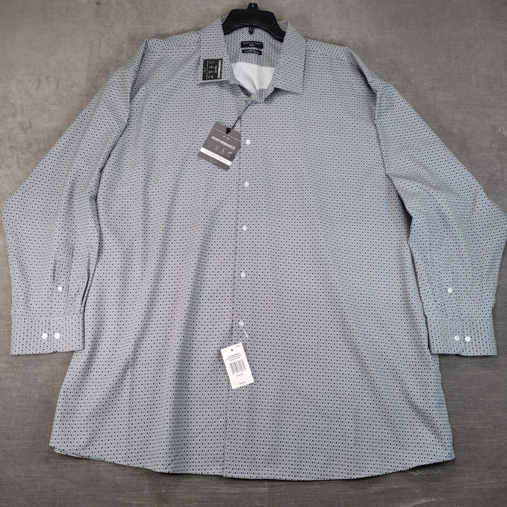 Shaquille O'Neal XLG Mens Performance Dress Shirt 20 35/36 Tall Fit Geo Print